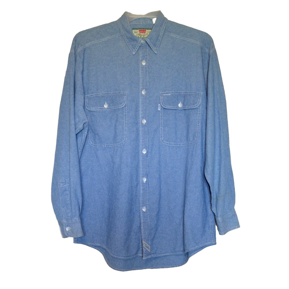 Levi's Men's‎ M Denim Button-Up Shirt – Two Horse Brand – 100% Cotton